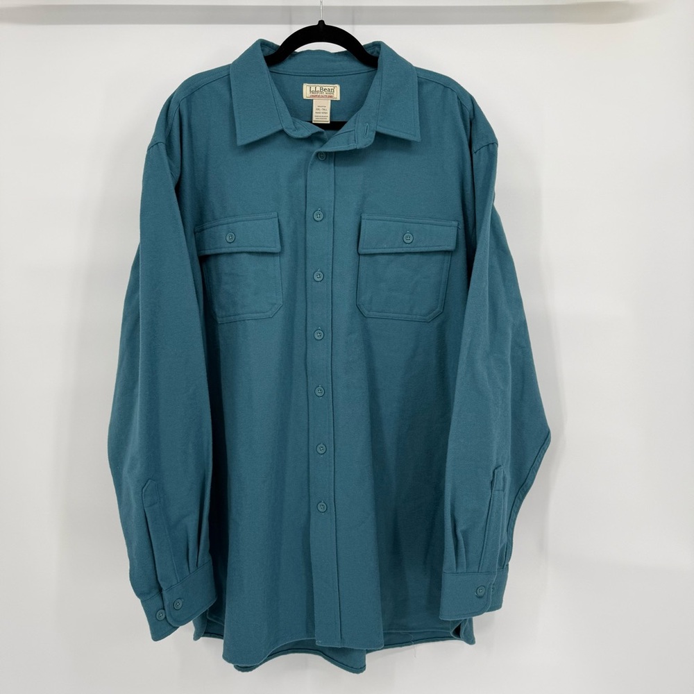 L.L. Bean Chamois Cloth‎ Shirt XXL Tall Heavyweight Cotton Button Front Workwear